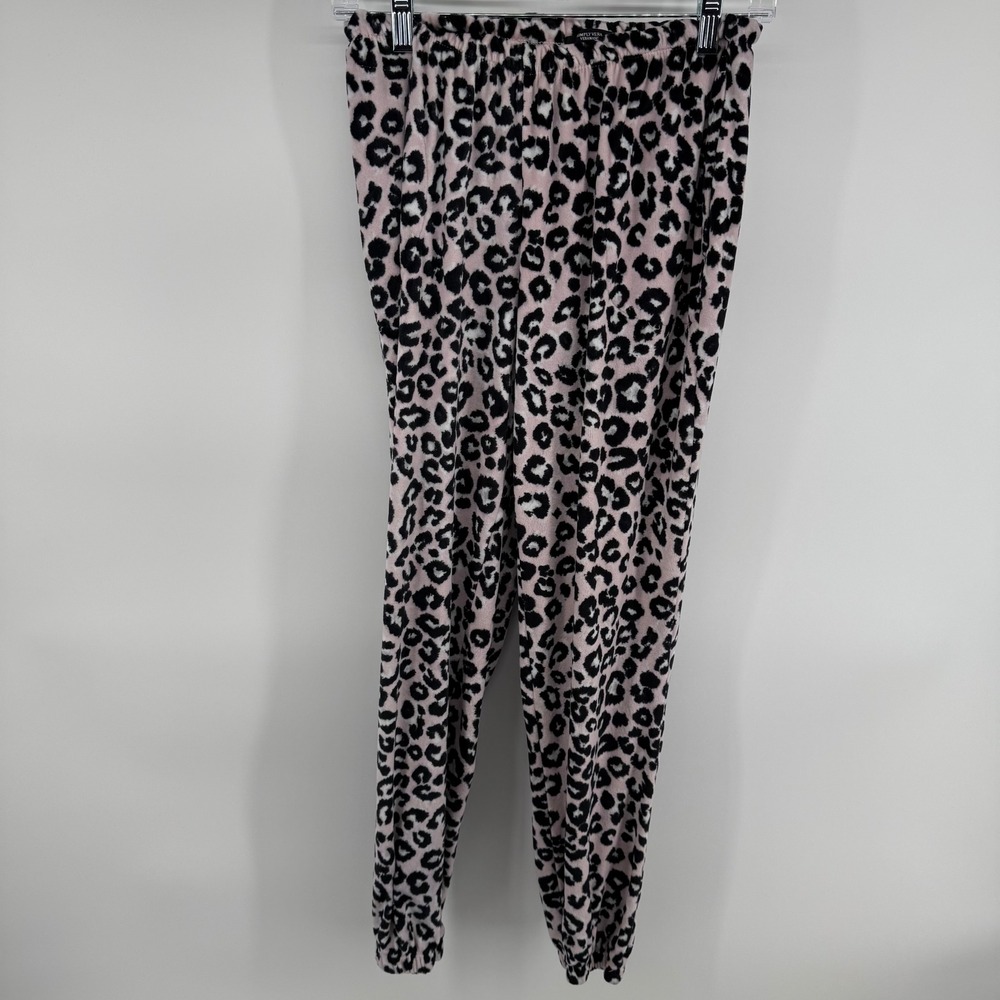 Simply Vera Vera Wang Womens Pajamas Size S Pink Leopard Print Cozy Sleepwear